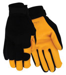 imagen de Red Steer 1521 Black/Yellow Large Grain Deerskin Leather/Spandex Driver's Gloves - Wing Thumb - 1521-L