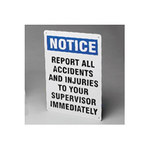 imagen de Brady Rectángulo Cartel de aviso de accidente Blanco - OR20410