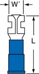 imagen de 3M Highland FDV14-187Q Azul Unido Vinilo Terminal de desconexión rápida embutido - Longitud 0.78 pulg. - 60005