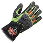 imagen de Ergodyne ProFlex 925F(x) High-Visibility Lime Large Synthetic Leather/Mesh Work Gloves - Suede/TPR Dotted Palm & Fingers, Back of Hand & Over Knuckles Coating - 17904