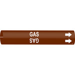 imagen de Bradysnap-On 4322-C Marcador de tubos - 2 1/2 pulg. to 3 7/8 pulg. - Plástico - Blanco sobre marrón - B-915