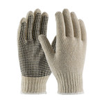 imagen de PIP 37-C110PD Black/White Medium Cotton/Polyester General Purpose Gloves - PVC Dotted Palm & Fingers Coating - 37-C110PD/M