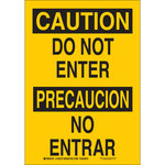 imagen de Brady B-555 Aluminio Rectángulo Cartel de área restringida Amarillo - 7 pulg. Ancho x 10 pulg. Altura - Idioma Inglés/Español - 125373