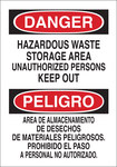 imagen de Brady B-555 Aluminio Rectángulo Letrero de material peligroso Blanco - 10 pulg. Ancho x 14 pulg. Altura - Idioma Inglés/Español - 38105