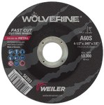 imagen de Weiler Wolverine Rueda de corte 56393 - Tipo 27 - rueda de centro hundido - 4-1/2 pulg - Óxido de aluminio - 60 - S