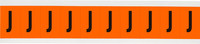 imagen de Brady 6560-J Etiqueta en forma de letra - J - Negro sobre naranja - 7/8 pulg. x 1 1/2 pulg. - B-946