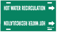 imagen de Brady 4336-H Marcador de tubería con correa - 10 pulg. to 15 pulg. - Agua - Plástico - Blanco sobre verde - B-915