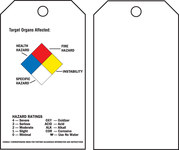 imagen de Brady 76228 Negro/Azul/Rojo/Amarillo sobre blanco Poliéster Etiqueta de peligro químico - Ancho 3 pulg. - Altura 5 3/4 pulg. - B-851