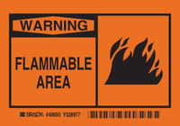 imagen de Brady B-302 Poliéster Rectángulo Cartel de material inflamable Naranja - 49950