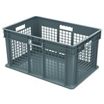 imagen de Akro-mils Contenedor de pared recta 37672 - Gris - Polímero de grado industrial - 23 3/4 pulg. x 15 3/4 pulg. x 12 1/4 pulg. - 37672 GREY