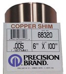 imagen de Precision Brand 110 Annealed Copper Shim Stock - 6 in Width x 100 in Length x 0.007 in Thick - 68370