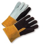 imagen de West Chester Black/Brown/Gray Large Split Cowhide Welding Glove - Straight Thumb - 13.5 in Length - 2086GLF
