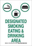 imagen de Brady B-555 Aluminio Rectángulo Cartel de comida, bebida y área de fumadores Blanco - 10 pulg. Ancho x 14 pulg. Altura - 127995