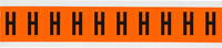 imagen de Brady 6560-H Etiqueta en forma de letra - H - Negro sobre naranja - 7/8 pulg. x 1 1/2 pulg. - B-946