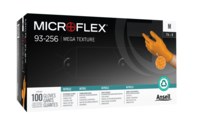 imagen de Ansell MICROFLEX Mega Texture Naranja de alta vis. Grande Nitrilo No compatible Guantes desechables - acabado Con textura - Longitud 9.45 pulg. - 076490-63879