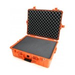 imagen de Pelican 1600 CL/CF Orange Protective Hard Case, Polypropylene, Custom Polyurethane Foam Padding, 24.39 in x 19.36 in - 16034
