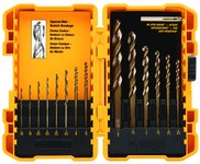 imagen de DEWALT Juego de brocas - Acabado Óxido ferroso de oro - Flauta en espiral - Vástago Redondo - DW1169