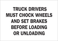imagen de Brady B-401 Poliesterino de alto impacto Rectángulo Letrero de instrucción de conductor de camión Blanco - 14 pulg. Ancho x 10 pulg. Altura - 25871