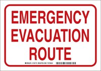 imagen de Brady B-401 Poliesterino de alto impacto Rectángulo Cartel de ruta de evacuación Blanco - 14 pulg. Ancho x 10 pulg. Altura - 132168