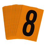 imagen de Bradylite 5910-8 Etiqueta de número - 8 - Negro sobre naranja - 1 pulg. x 1 1/2 pulg. - B-997