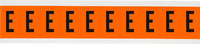 imagen de Brady 6560-E Etiqueta en forma de letra - E - Negro sobre naranja - 7/8 pulg. x 1 1/2 pulg. - B-946