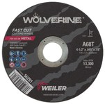 imagen de Weiler Wolverine Rueda de corte 56281 - Tipo 1 - Rueda recta - 4-1/2 pulg - Óxido de aluminio - 60 - T