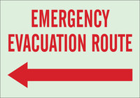 imagen de Brady Bradyglo B-347 Poliéster/poliestireno Rectángulo Cartel de ruta de evacuación Verde - 14 pulg. Ancho x 10 pulg. Altura - Brillo en la oscuridad - 90635