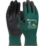 imagen de PIP MaxiFlex Cut 34-8443 Green/Black Large Cut-Resistant Gloves - ANSI A2 Cut Resistance - Nitrile Palm & Fingers Coating - 9.3 in Length - 34-8443/L