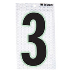 imagen de Brady 3000-3 Etiqueta de número - 3 - Negro sobre plateado - 1 1/2 pulg. x 2 3/8 pulg. - B-309
