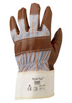 imagen de Ansell Hyd-Tuf 52-547 Brown/Gray 9 Cotton/Leather Work Gloves - Nitrile Palm Only Coating - 207480