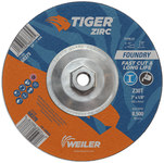 imagen de Weiler Tiger Zirc Rueda de desbaste con centro hundido 68379 - 7 pulg. - Alúmina-zirconia - 30 - T