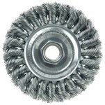imagen de Weiler 13120 Wheel Brush - 4 in Dia - Knotted - Standard Twist Steel Bristle