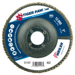 imagen de Weiler Tiger Paw Tipo 27/Plano - Alúmina-zirconia - 5 pulg. - 80 - Mediano - 51197