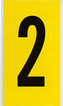imagen de Brady 3470-2 Etiqueta de número - 2 - Negro sobre amarillo - 5 pulg. x 9 pulg. - B-498