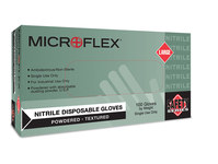 imagen de Microflex N24 Blue Medium Powdered Disposable Gloves - Food Grade - 9 in Length - Rough Finish - 4 mil Thick - N242