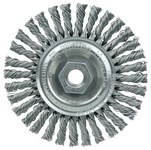 imagen de Weiler Roughneck 13130 Wheel Brush - 4 in Dia - Knotted - Stringer Bead Steel Bristle