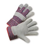 imagen de West Chester 500SC Blue/Red Large Split Cowhide Leather Work Gloves - Wing Thumb - 8.75 in Length - 500SCL