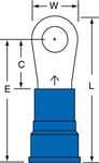 imagen de 3M Scotchlok MN6-14R/SK Azul Soldado Nailon Terminal de anillo soldado - Longitud 1.5 pulg. - Ancho 0.47 pulg. - 08273