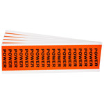 imagen de Brady 152491 Negro sobre naranja Rectángulo Paño de vinilo Etiqueta de voltaje y conducto - Ancho 2.25 pulg. - Altura 0.5 pulg. - B-498