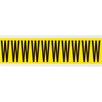 imagen de Brady 3440-W Etiqueta en forma de letra - W - Negro sobre amarillo - 7/8 pulg. x 2 1/4 pulg. - B-498
