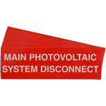 imagen de Brady 149870 Blanco sobre rojo Rectángulo Acrílico Etiqueta de sistema de paneles solares - Ancho 6.5 pulg. - Altura 1 pulg. - B-921