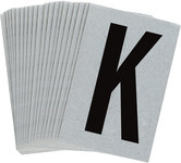 imagen de Bradylite 5900-K Etiqueta en forma de letra - K - Negro sobre plateado - 1 pulg. x 1 1/2 pulg. - B-997
