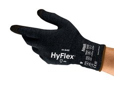 Ansell HyFlex 11-542 Black 7 Kevlar Cut-Resistant Gloves - ANSI A7 Cut Resistance - Nitrile Palm Coating - 11-542 SZ 7 main image