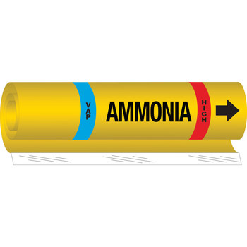 Imágen de Brady Negro/Azul/Rojo/Blanco sobre amarillo Poliéster 58007 Marcador de tubería de envoltura (Imagen principal del producto)