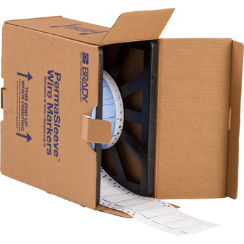 Imágen de Brady Permasleeve Blanco Termocontraíble, Autoextinguible Transferencia térmica PS-500-2-WT-S Manga para impresora de transferencia térmica troquelada (Imagen principal del producto)