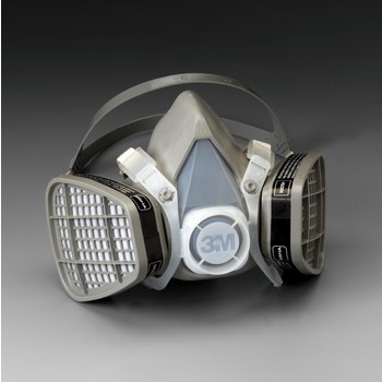 3M 5000 Series 5201 Respirador de careta de media máscara 21571 - tamaño Mediano - Negro - Elastómero termoplástico - 4 puntos suspensión