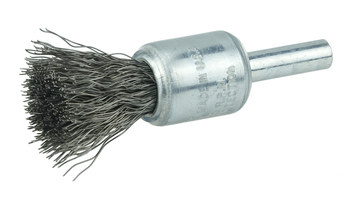 Weiler Acero Cepillo de copa - Accesorio Vástago sin rosca - Diámetro 1/2 pulg. - Diámetro de la cerda 0.010 pulg. - Material de la copa: recubierto - 11001