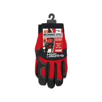 Global Glove Gripster Sport Rojo/negro Mediano Cuero sintético Cuero sintético Guantes de trabajo - Pulgar reforzado - 856187-00143