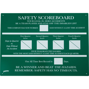 Imágen de Brady Prinzing Aluminio Rectángulo Verde Inglés Cartel de registro de seguridad SM231E (Imagen principal del producto)