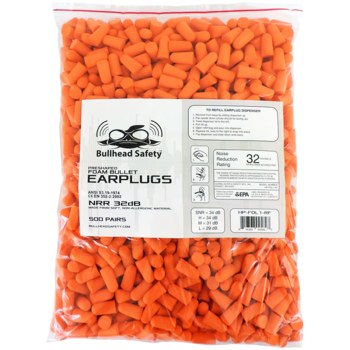Imágen de Global Glove Bullhead Safety Naranja Espuma de poliuretano Desechable Bala Repuesto de dispensador de tapones para los oídos (Imagen principal del producto)
